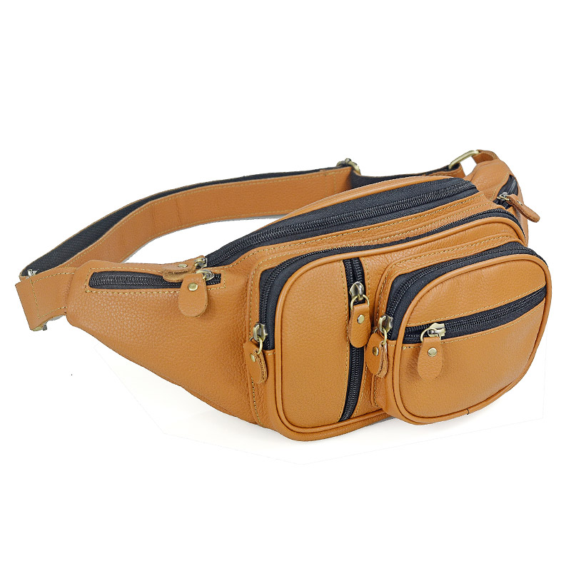 Travel Accessories Men - Men Genuine Leather Waist Packs Male