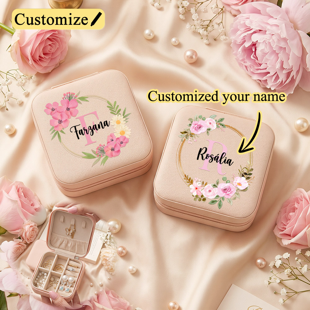 Travel Jewellery & Accessories Organiser - Custom Name Jewelry Box for Necklace