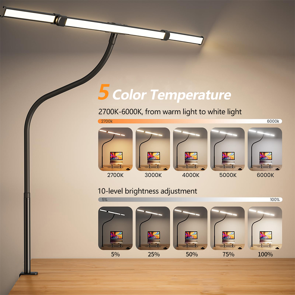 Eye-care LED Clip Metal Desk L - Book Light Flexible review and price