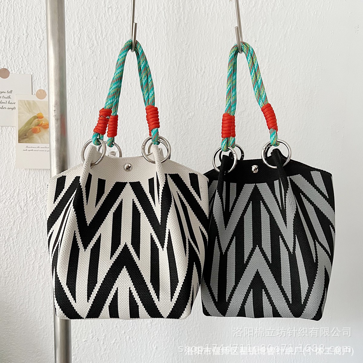 Women's Knitted Handbag Tote B - Travel Accessories Tech review and price