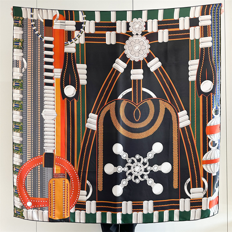 Saddle Print Silk Scarf Luxury - Travel Accessories Neck review and price