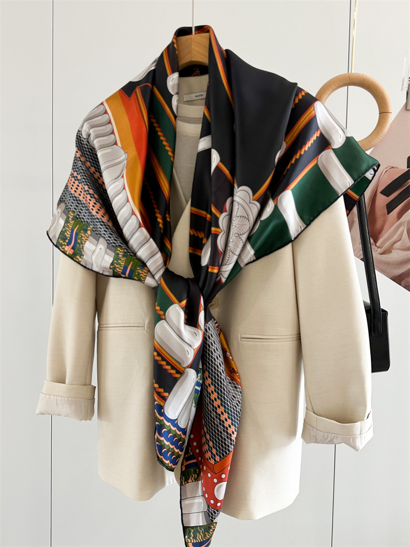 Saddle Print Silk Scarf Luxury - Travel Accessories Neck review and price