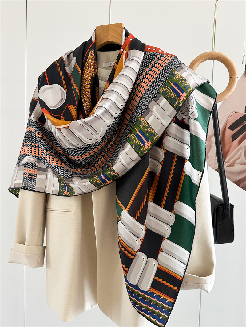 Saddle Print Silk Scarf Luxury - Travel Accessories Neck review and price