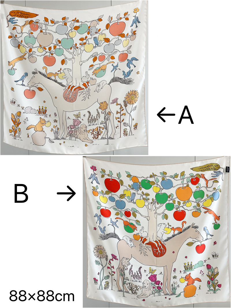 AB Faced Print Silk Scarf 18MM - Travel Accessories Neck review and price