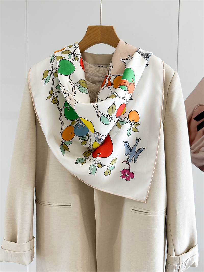 AB Faced Print Silk Scarf 18MM - Travel Accessories Neck review and price