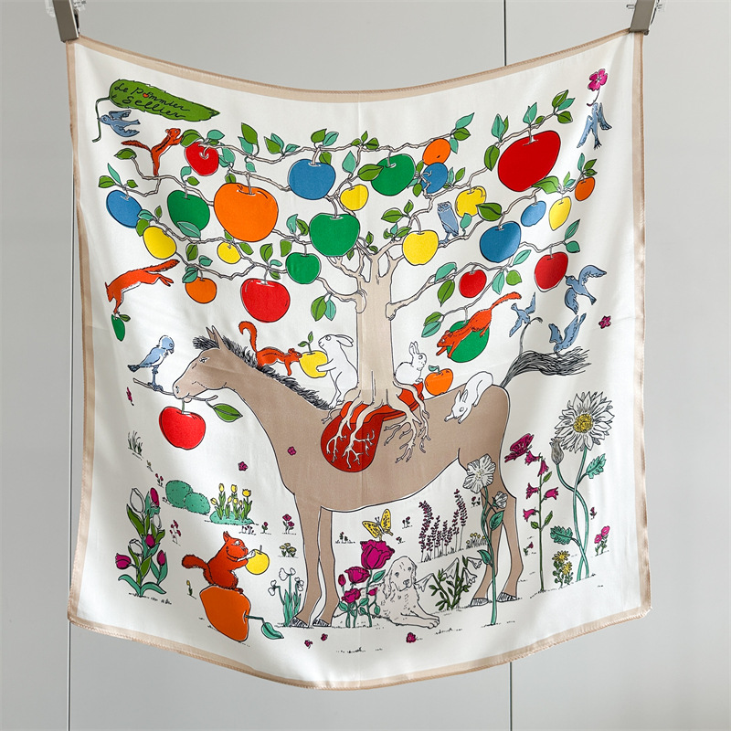 Horse Silk Scarf Women Spring  - Travel Accessories Neck review and price