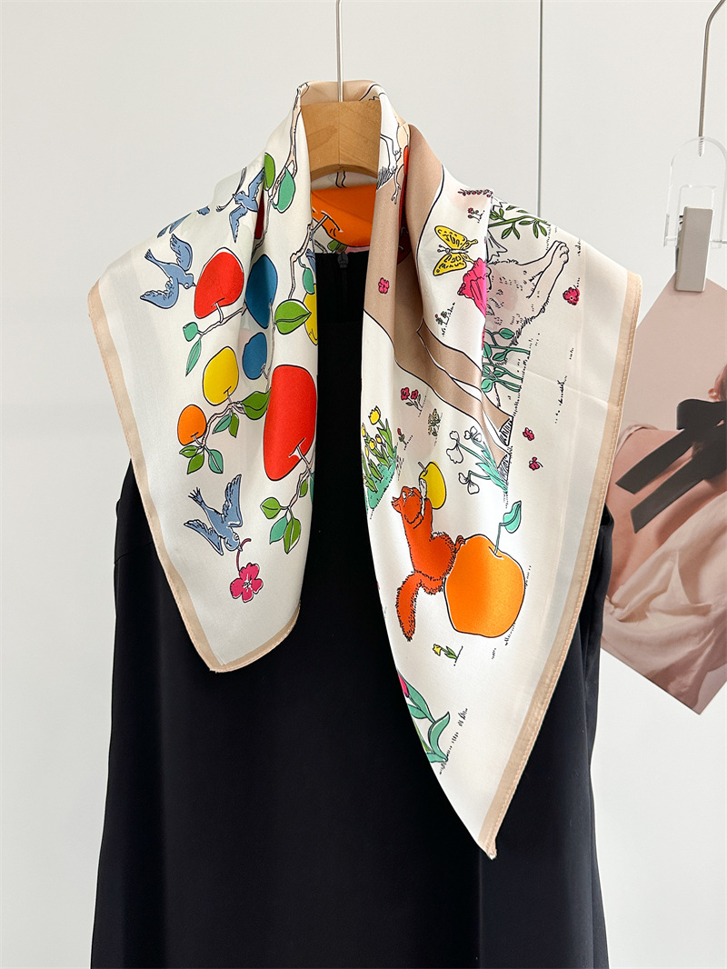Horse Silk Scarf Women Spring  - Travel Accessories Neck review and price