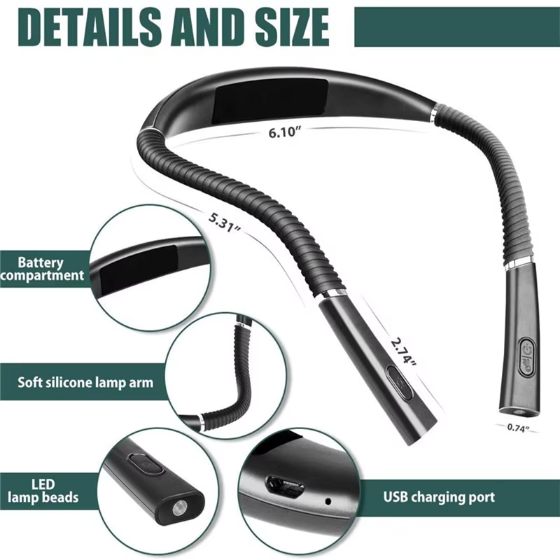 LED Reading Neck Lights USB Re - Book Light Flexible review and price