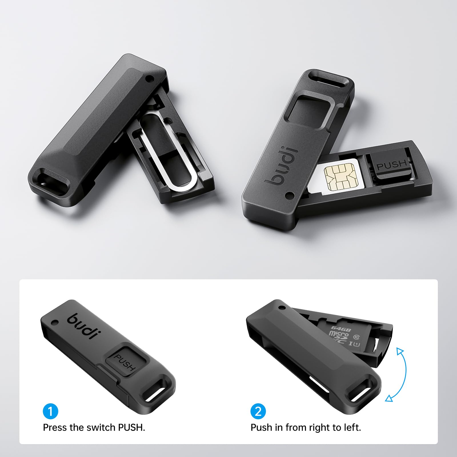 BUDI Anti-Lost SIM Card Eject  - Sim Card Holder Case review and price